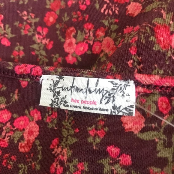 FREE PEOPLE  Kaya Brown Floral Print Long Sleeve Bodysuit - Picture 9 of 10